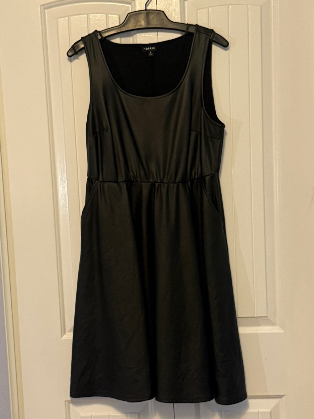 Torrid Black Faux Leather Skater Dress
